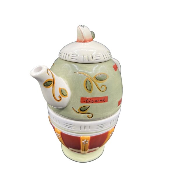 Collectible Tea For One Set Teapot Teacup Stackable Joie de Vivre pattern by MSC - Picture 8 of 16